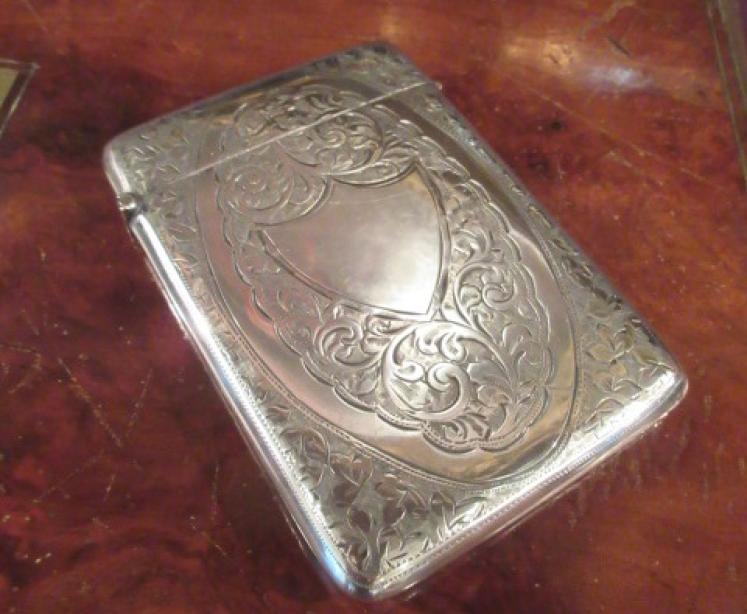 Antique Engraved Silver Card Case - Image 2