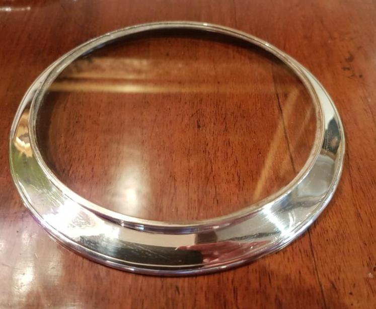 Matching Pair of Silver Rimmed Glass Coasters - Image 3