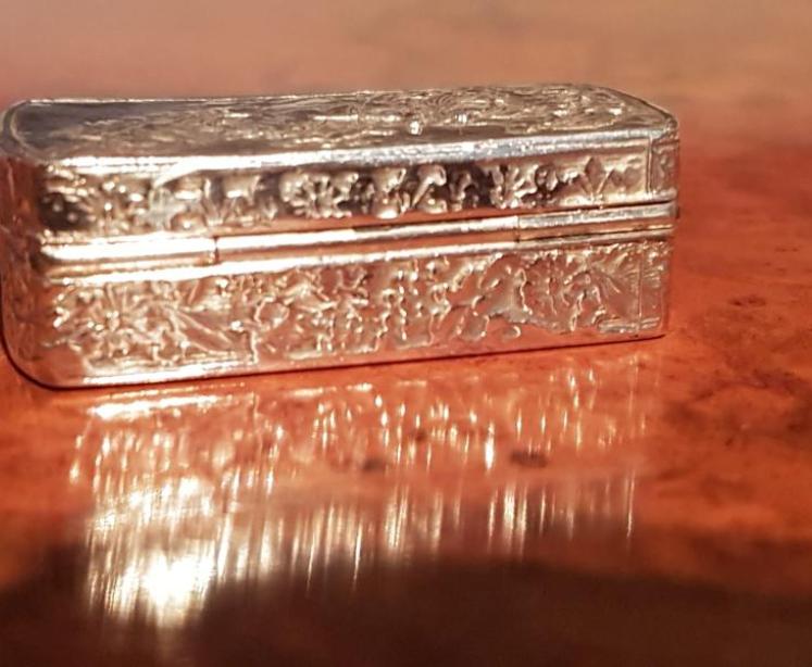 Embossed Silver Pill Box - Image 3