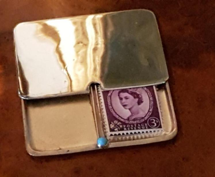 Antique Edwardian Silver Sliding Top Stamp Wallet - Image 2