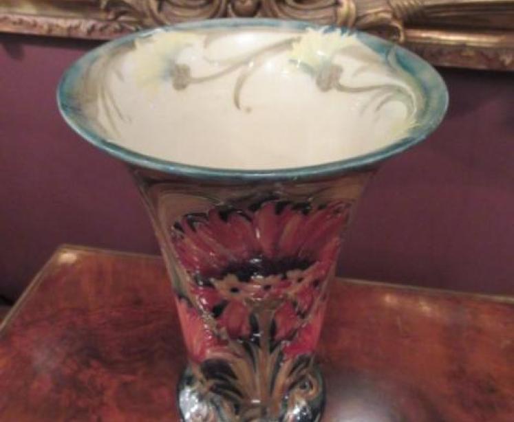 McIntyre Moorcroft Cornflower Flared Neck Vase - Image 2