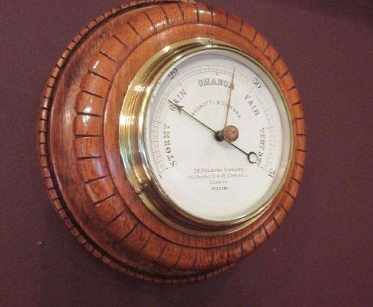 Mid Victorian Polished Oak Negretti & Zambra Barometer - Image 1
