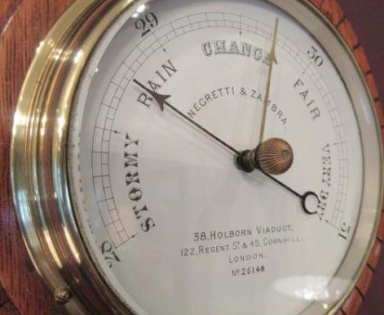 Mid Victorian Polished Oak Negretti & Zambra Barometer - Image 2