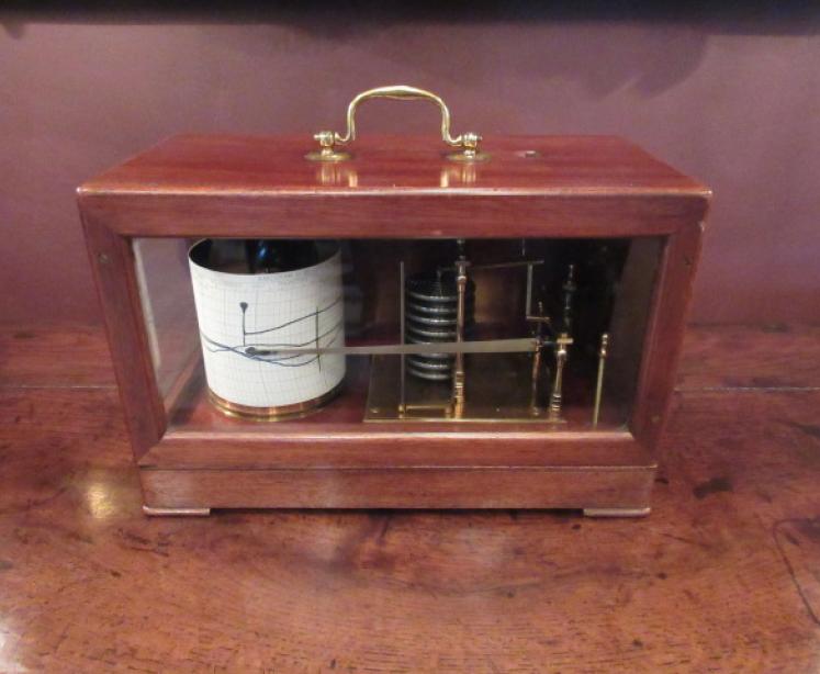Antique Mahogany Cased Portable Barograph - Image 1