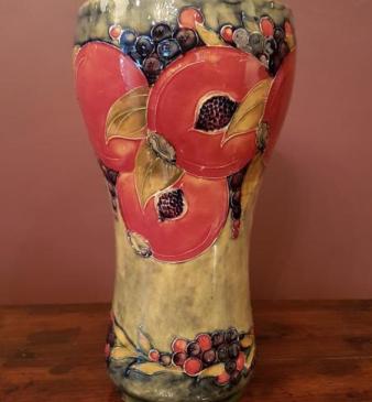 Superb Early Moorcroft Ochre Ground Pomegranate Vase