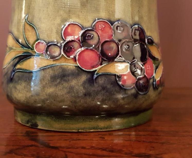 Superb Early Moorcroft Ochre Ground Pomegranate Vase - Image 3