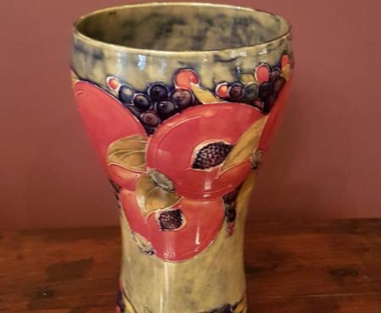 Superb Early Moorcroft Ochre Ground Pomegranate Vase - Image 4