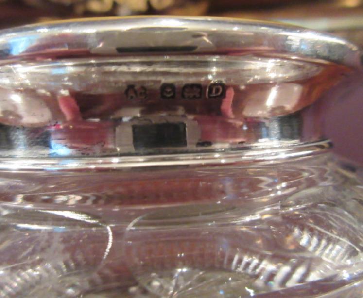 George V Period Silver & Yellow Enamel Table Jar - Image 4