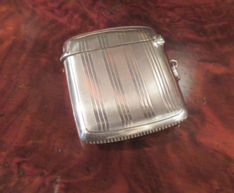 George V Period Antique Silver Vesta with Compass - Image 5