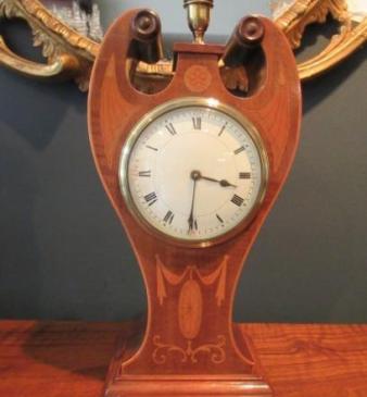 Fine Antique Sheraton Inlaid Mantel Clock