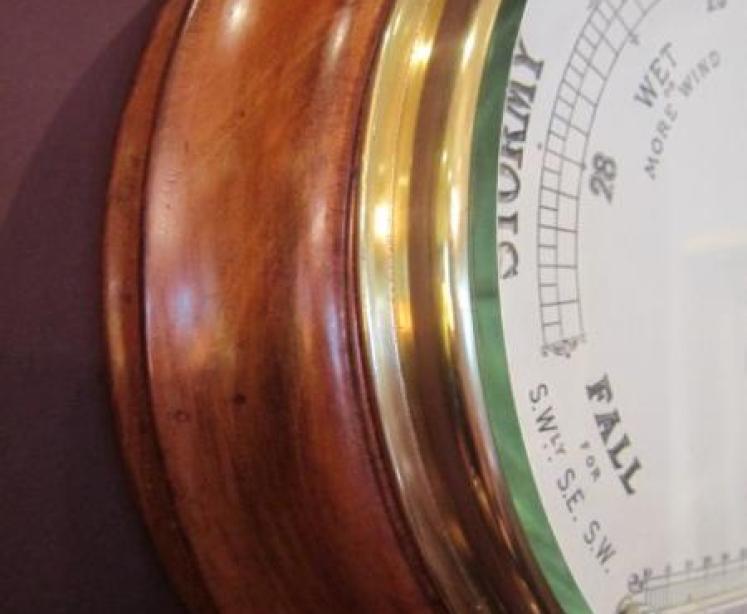 Superb Victorian Large Polished Walnut Barometer - Image 2