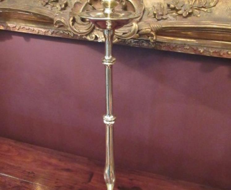 Tall Pair of Mid Victorian Cast Brass Candlesticks - Image 4