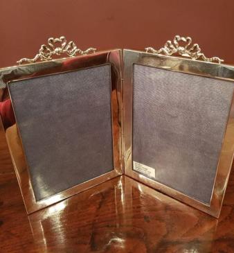 Quality Antique Edwardian Silver Double Photo Frame