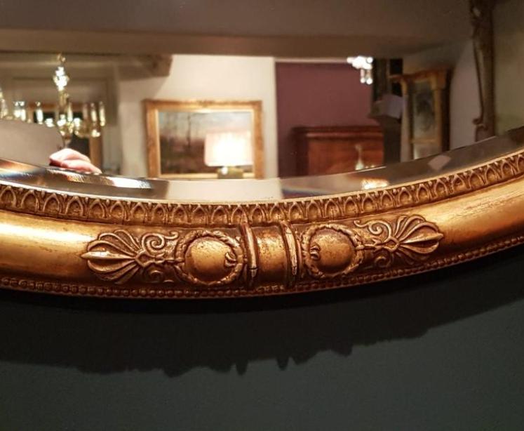Superb Victorian Timber Gilt Oval Mirror  - Image 2