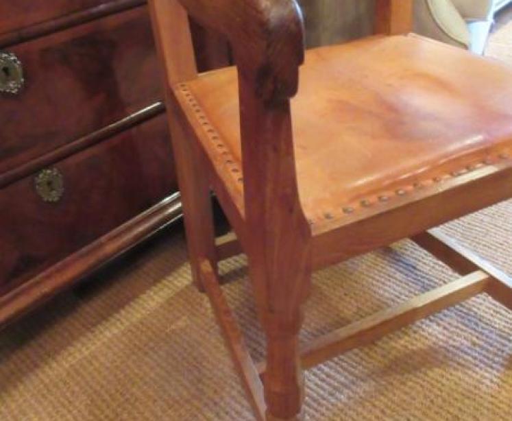 1950's Mouseman Adzed Oak Armchair - Image 5