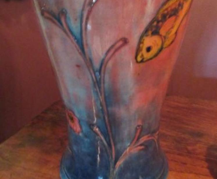 Rare Moorcroft Flambe Glazed Fishes Vase - Image 2