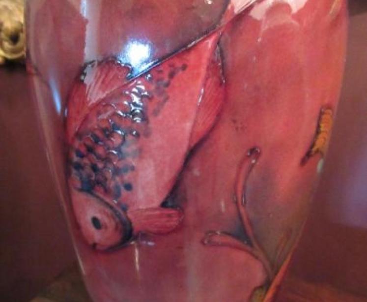 Rare Moorcroft Flambe Glazed Fishes Vase - Image 3