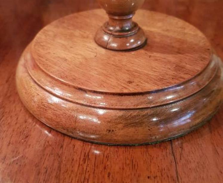 1920's Phillips Plaster 6" Globe On Walnut Foot. - Image 3