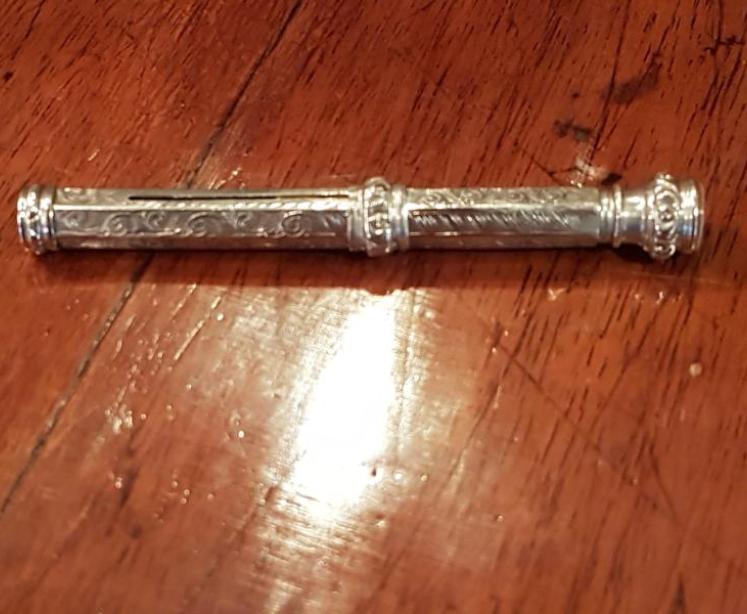 Edwardian Engraved Silver Propelling Pencil - Image 1