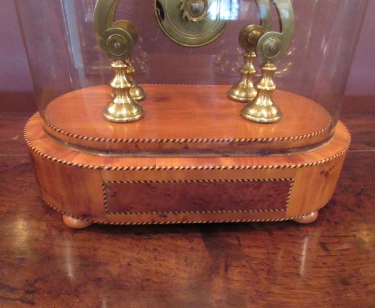 Mid Victorian Single Fusee Inlaid Base Skeleton Clock - Image 2