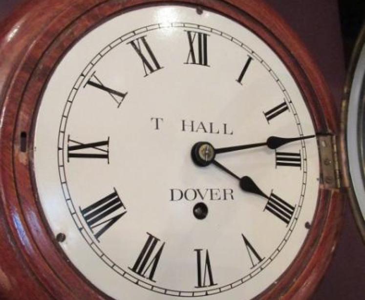 Small Victorian 8" Dial Mahogany Wall Clock - Image 2