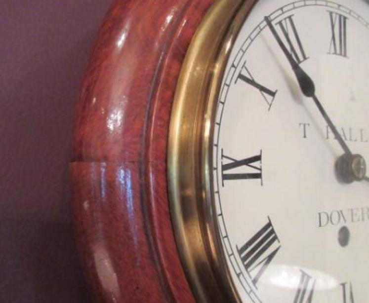 Small Victorian 8" Dial Mahogany Wall Clock - Image 3