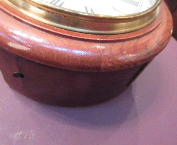 Small Victorian 8" Dial Mahogany Wall Clock - Image 4