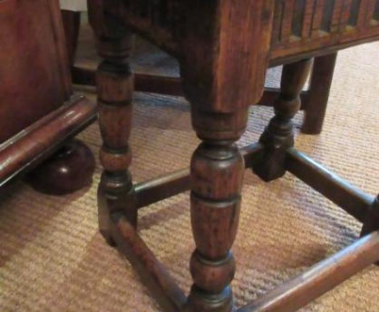 Antique Georgian Style Oak Joint Stool - Image 2