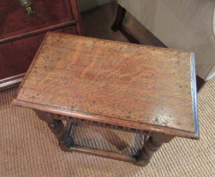 Antique Georgian Style Oak Joint Stool - Image 3