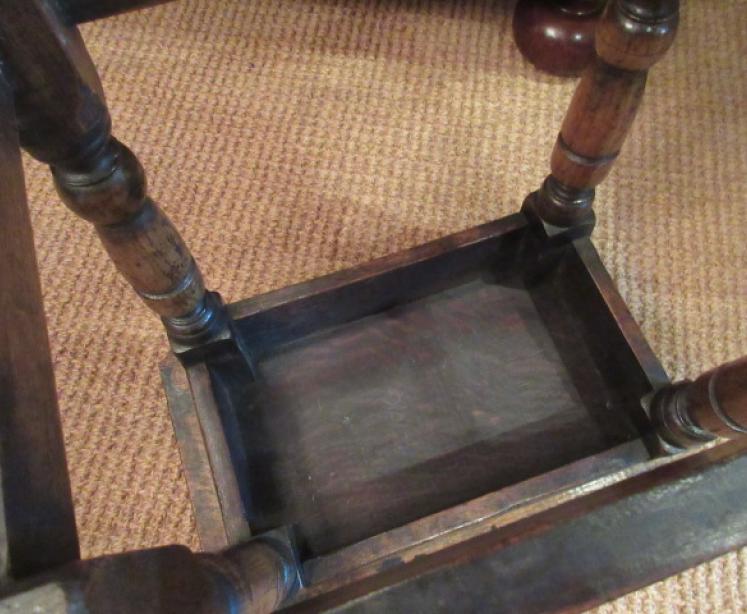 Antique Georgian Style Oak Joint Stool - Image 4