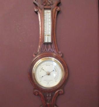 Small Antique Negretti & Zambra Banjo Barometer