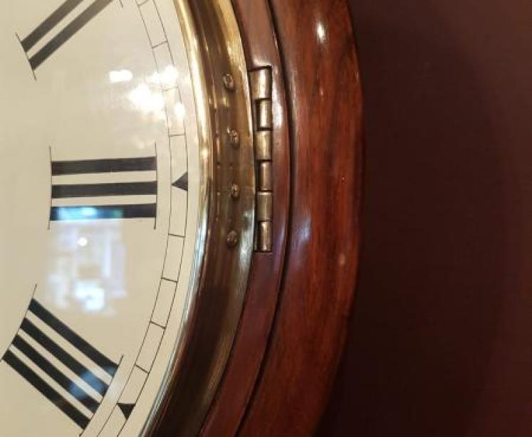 Late Victorian Walnut Cased 8 Day English Dial Clock - Image 5