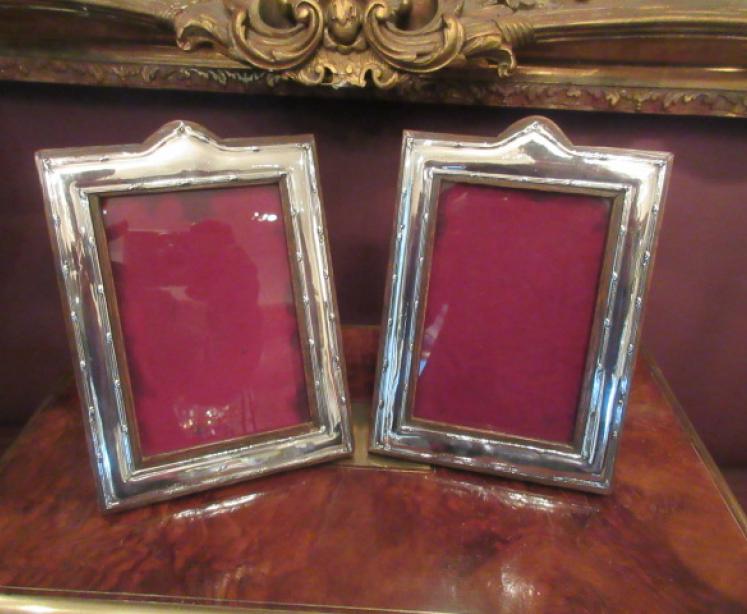 Pair of George V Period Chester Silver Photo Frames - Image 1