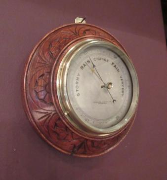 Antique Polished Oak Edinburgh Barometer
