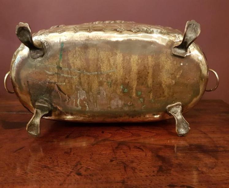 Victorian Embossed Brass Planter - Image 2