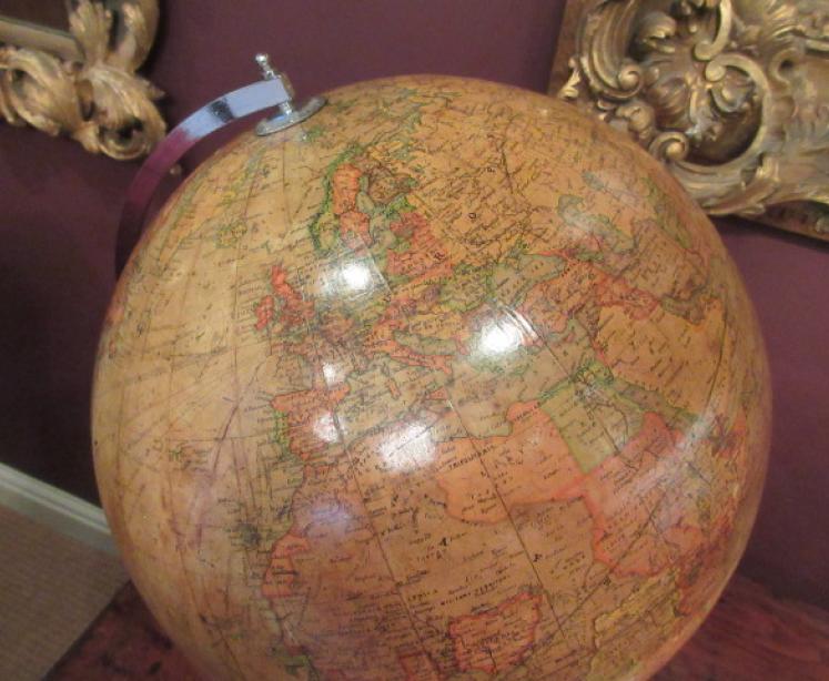 Antique 12" Geographia Paper Mache Terrestrial Globe - Image 4