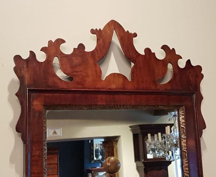 Antique George III Period Walnut Mirror - Image 2