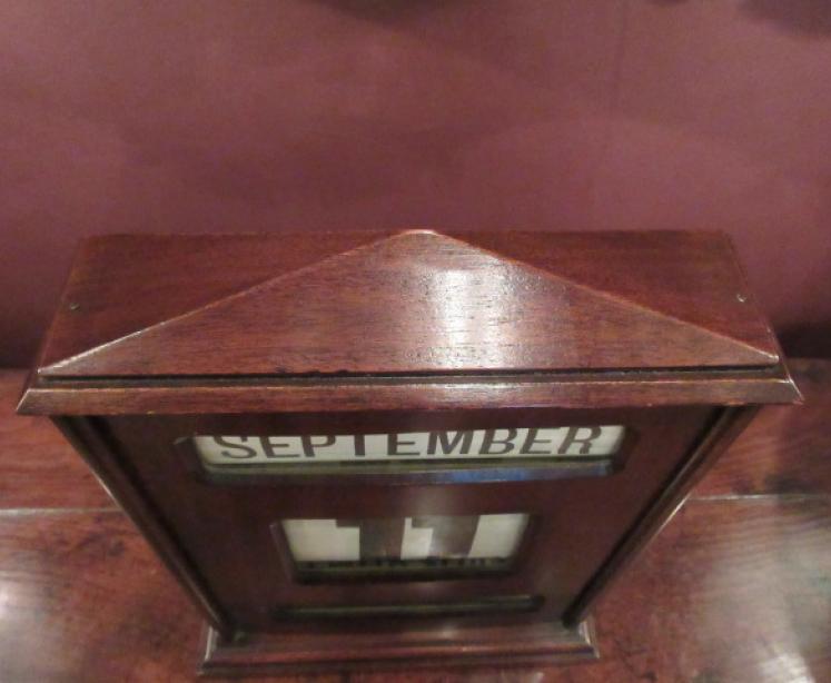 Large Antique Mahogany Perpetual Desk Calendar - Image 2