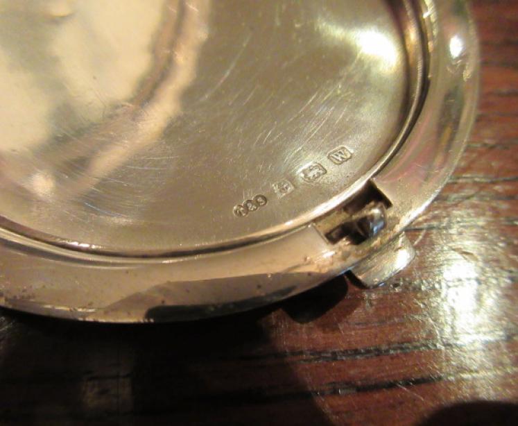 Art Deco Silver & Blue Enamel Compact - Image 4