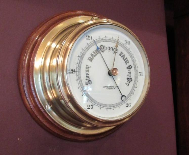 Victorian Antique London Bulkhead Marine Barometer - Image 1