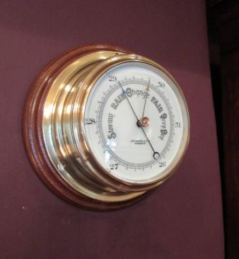 Victorian Antique London Bulkhead Marine Barometer