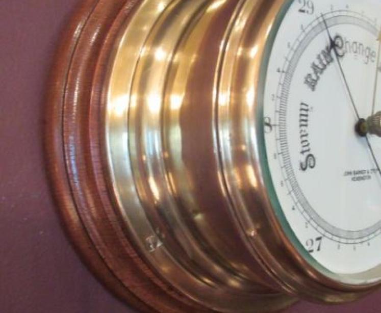 Victorian Antique London Bulkhead Marine Barometer - Image 2
