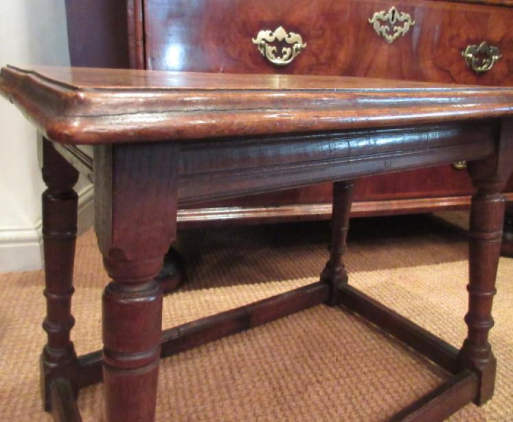 Large George III Period Antique Oak Joint Stool - Image 5