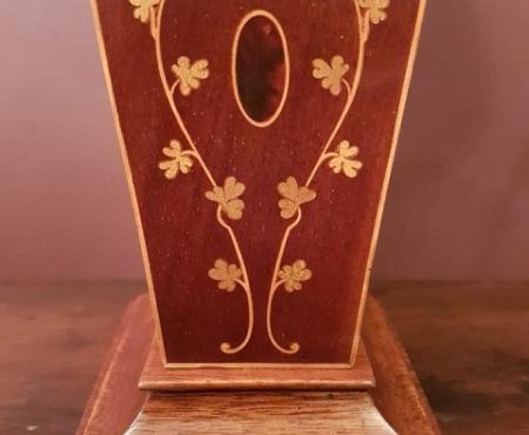 Elegant Art Nouveau Period Inlaid Mantel Clock - Image 3