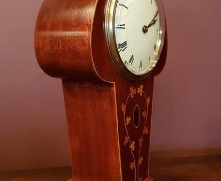 Elegant Art Nouveau Period Inlaid Mantel Clock - Image 5