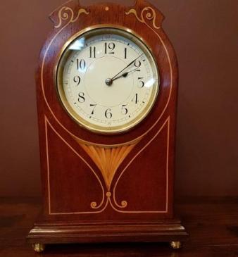 Antique Sheraton Inlaid Mantel Clock