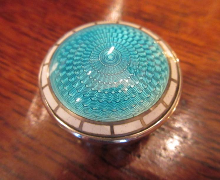 Edwardian Silver & Turquoise Enamel Trinket Box - Image 2