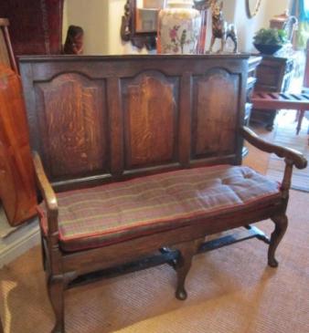 Original George II Period Oak Panelled Settle