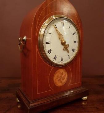 Late Victorian Harrods of London Inlaid Mantel Clock