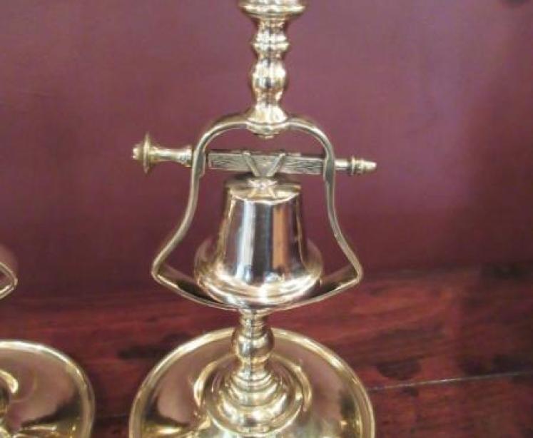 Superb Pair of Georgian Brass Tavern Candlesticks - Image 2